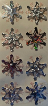 exklusive Sticker Sterne, silber-irisierend